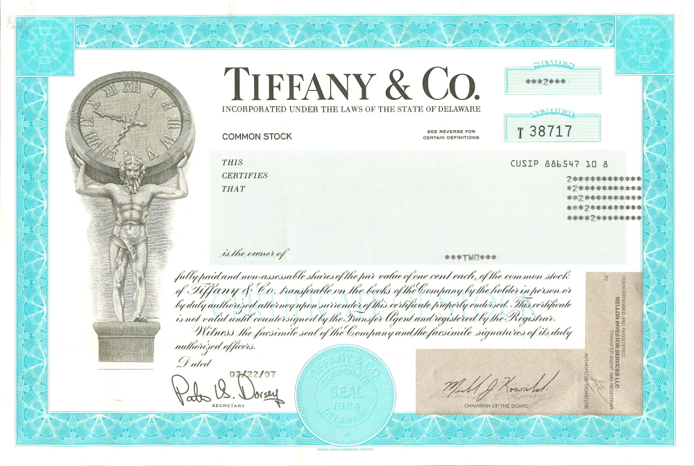 tiffany and co stock