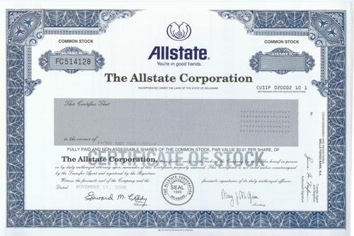 Allstate Stock Certificate