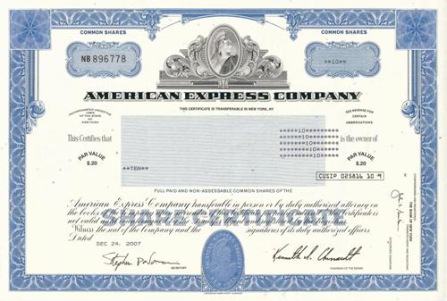 American Express Stock Certificate