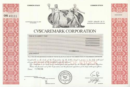 CVS Caremark Stock Certificate