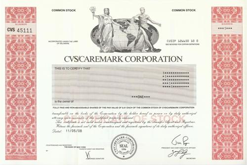 CVS Caremark Stock Certificate