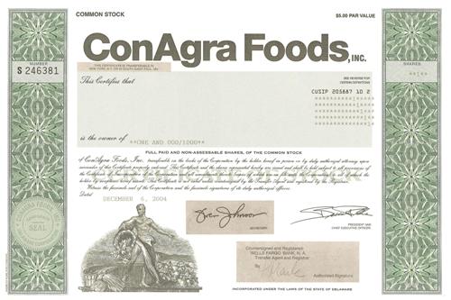 ConAgra Foods Stock Certificate