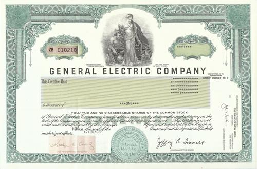 General Electric Stock Certificate
