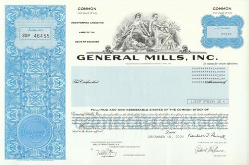 General Mills Stock Certificate
