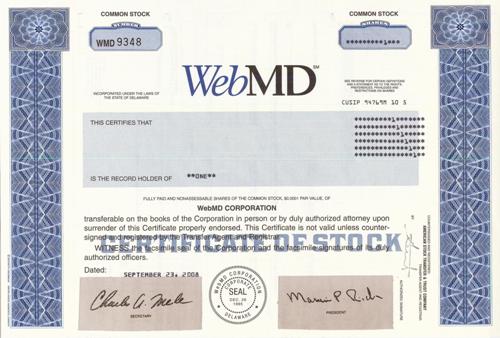 HLTH Corporation Stock Certificate