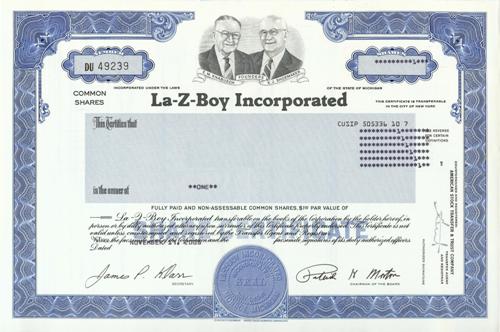 La-Z-Boy Stock Certificate