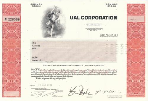 UAL Corporation Stock Certificate
